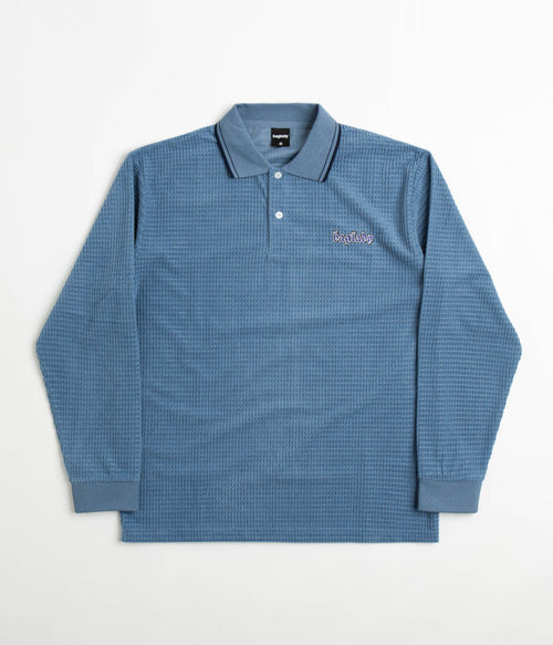 Baglady Thick Corduroy Polo Shirt in Azure Blue