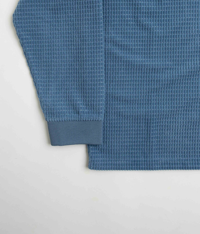 Baglady Thick Corduroy Polo Shirt in Azure Blue