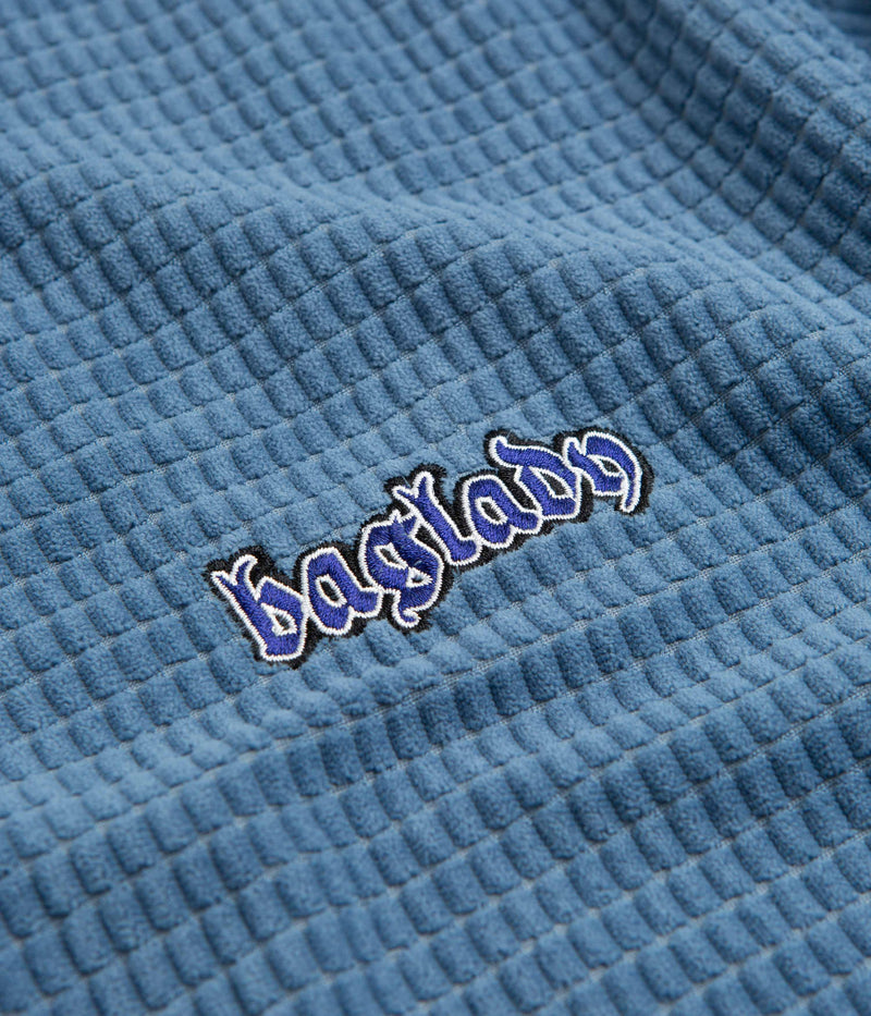 Baglady Thick Corduroy Polo Shirt in Azure Blue