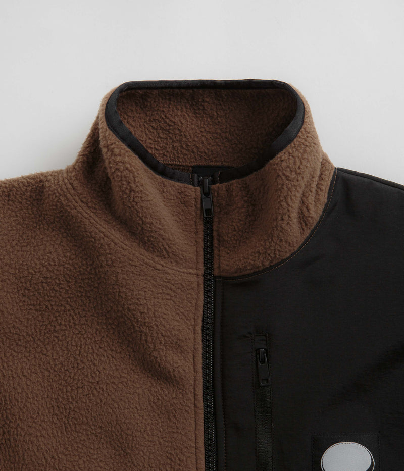 Baglady Zip Up Fleece in Tawny Brown