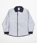 Adidas Blondey Coach Jacket in Reflective Silver and Mineral Blue