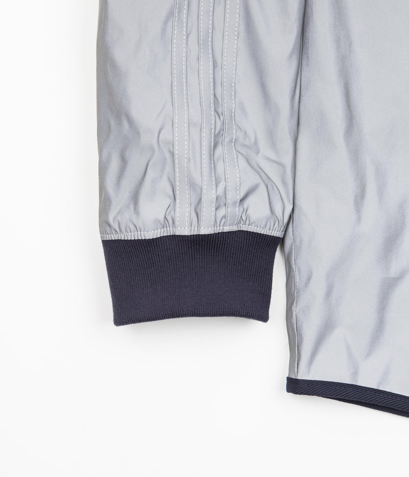 Adidas Blondey Coach Jacket in Reflective Silver and Mineral Blue
