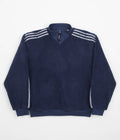 Adidas Blondey Sherpa Pullover Jacket in Mineral Blue and Reflective Silver
