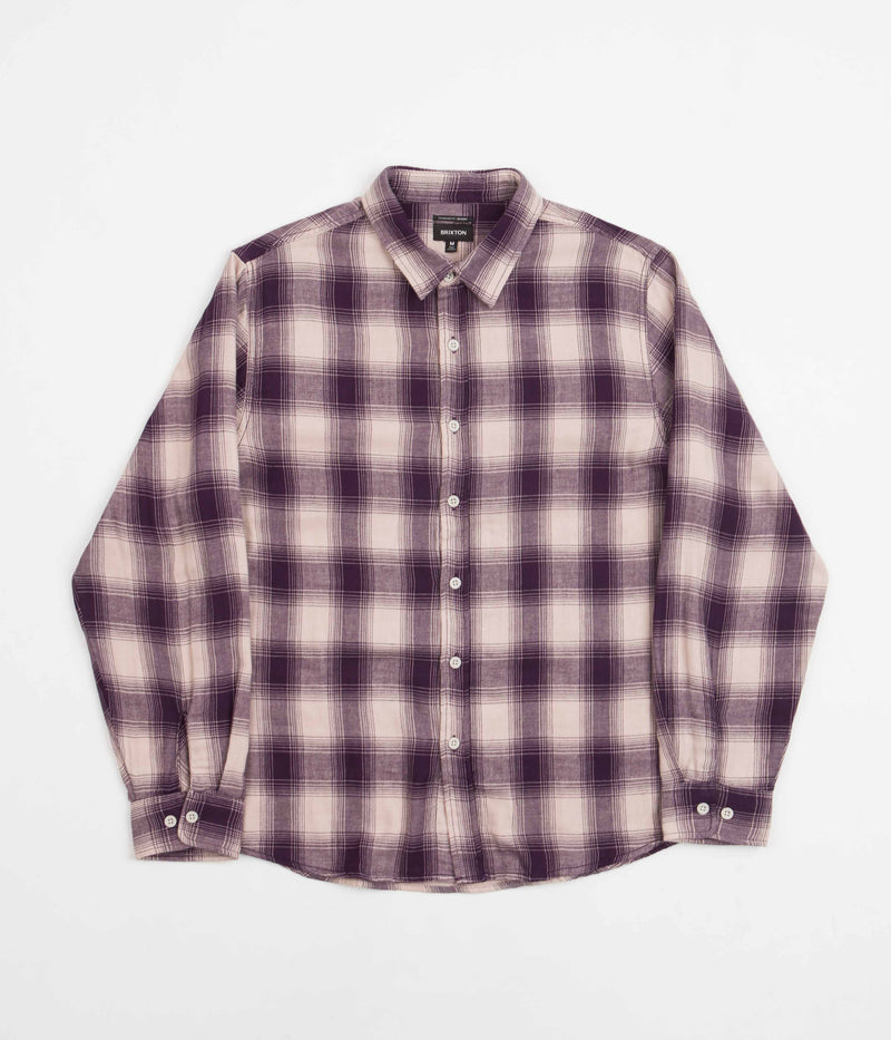 Brixton Bowery Summer Weight Flannel Shirt in Purple and Beige