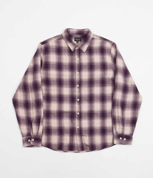 Brixton Bowery Summer Weight Flannel Shirt in Purple and Beige
