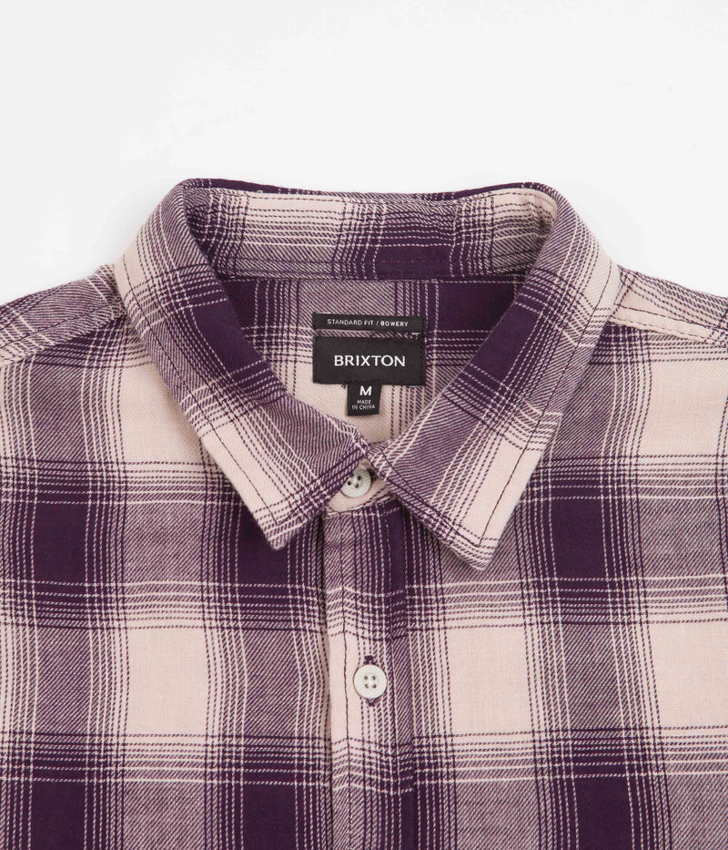 Brixton Bowery Summer Weight Flannel Shirt in Purple and Beige