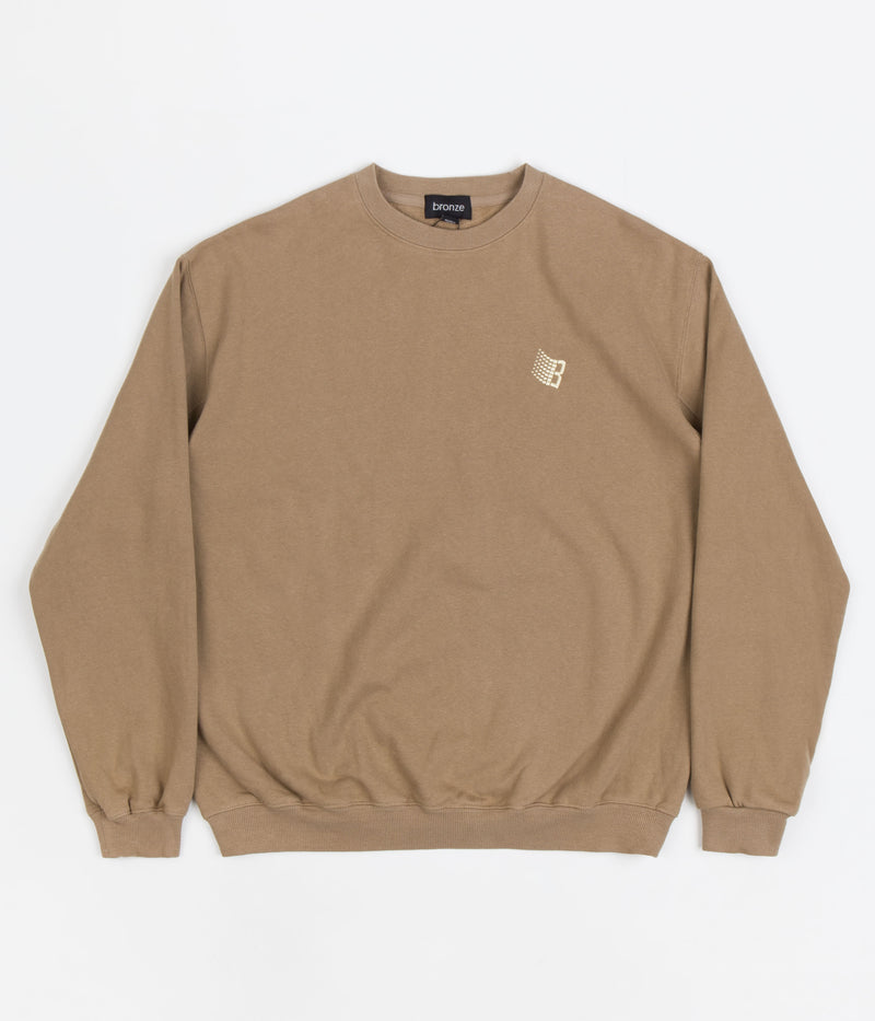 Bronze 56K B Logo Embroidered Crewneck Sweatshirt in Light Brown