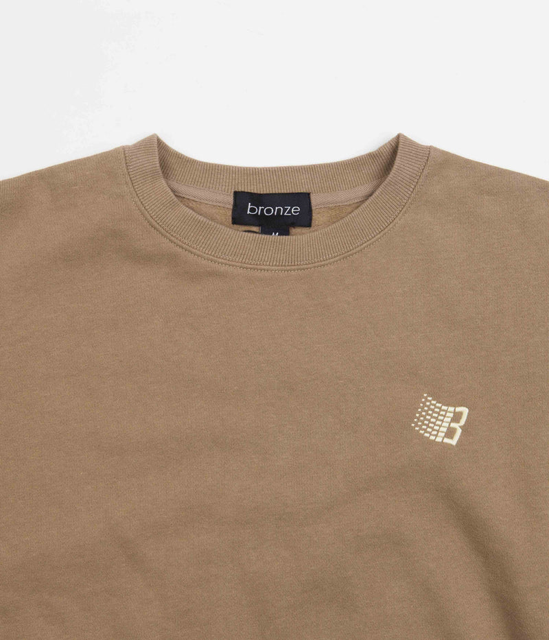Bronze 56K B Logo Embroidered Crewneck Sweatshirt in Light Brown