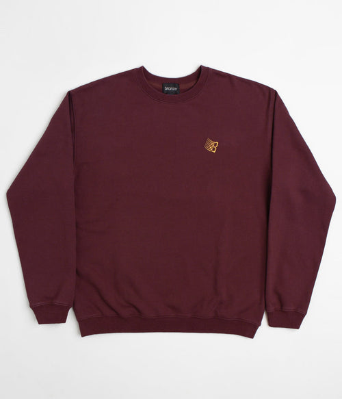Bronze 56K Logo Crewneck Sweatshirt in Burgundy