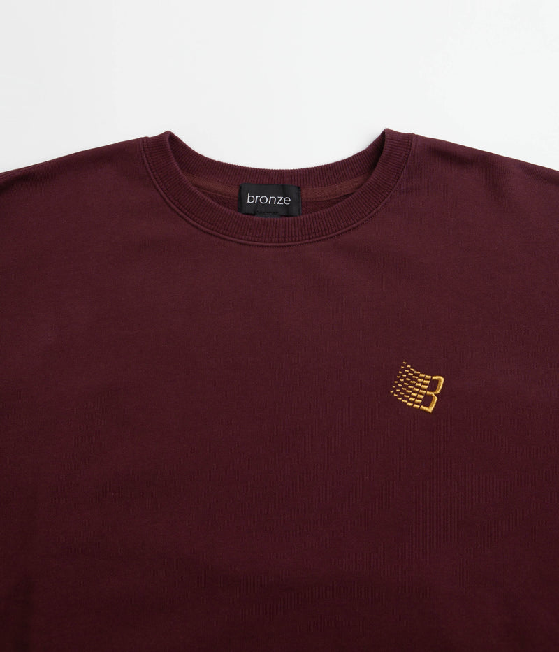 Bronze 56K Logo Crewneck Sweatshirt in Burgundy