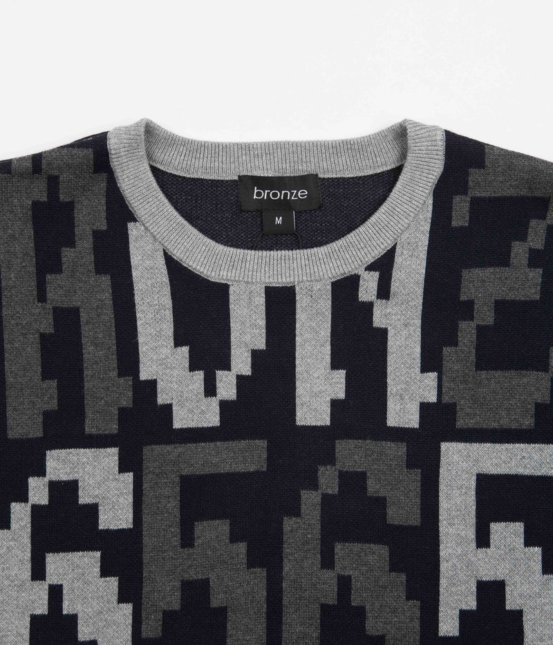 Bronze 56K Old E Crewneck Sweatshirt in Black and Grey