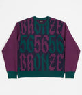Bronze 56K Old E Crewneck Sweatshirt in Purple and Teal