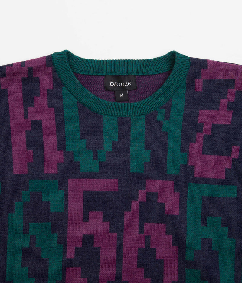 Bronze 56K Old E Crewneck Sweatshirt in Purple and Teal