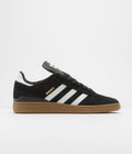 Adidas Busenitz Shoes in Black and Running White / Metallic Gold