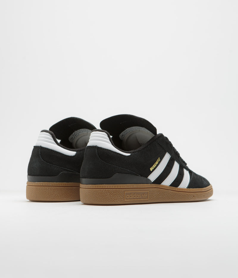 Adidas Busenitz Shoes in Black and Running White / Metallic Gold