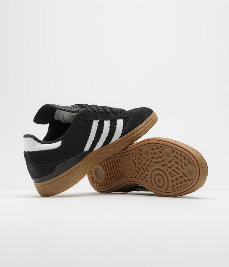 Adidas Busenitz Shoes in Black and Running White / Metallic Gold