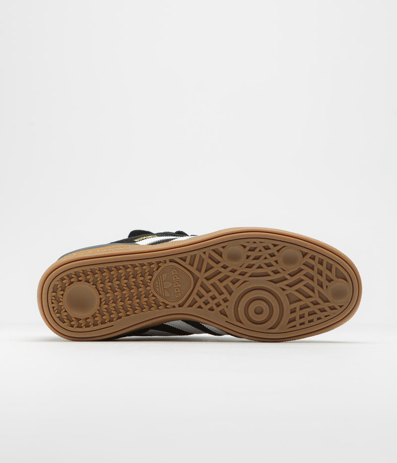 Adidas Busenitz Shoes in Black and Running White / Metallic Gold