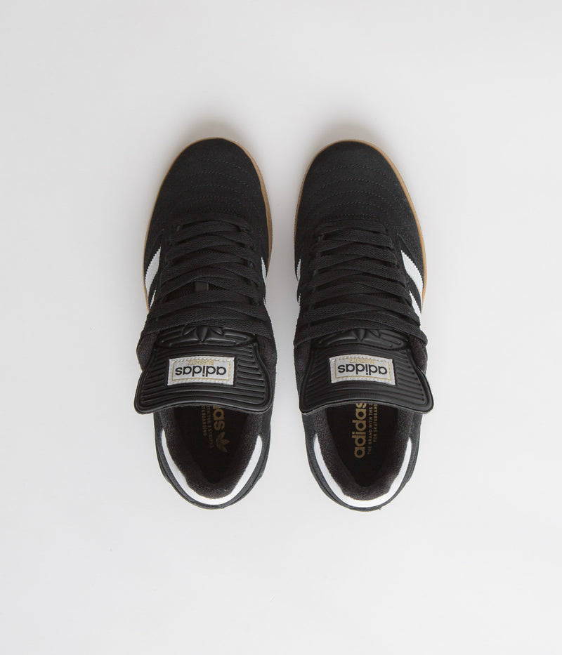 Adidas Busenitz Shoes in Black and Running White / Metallic Gold