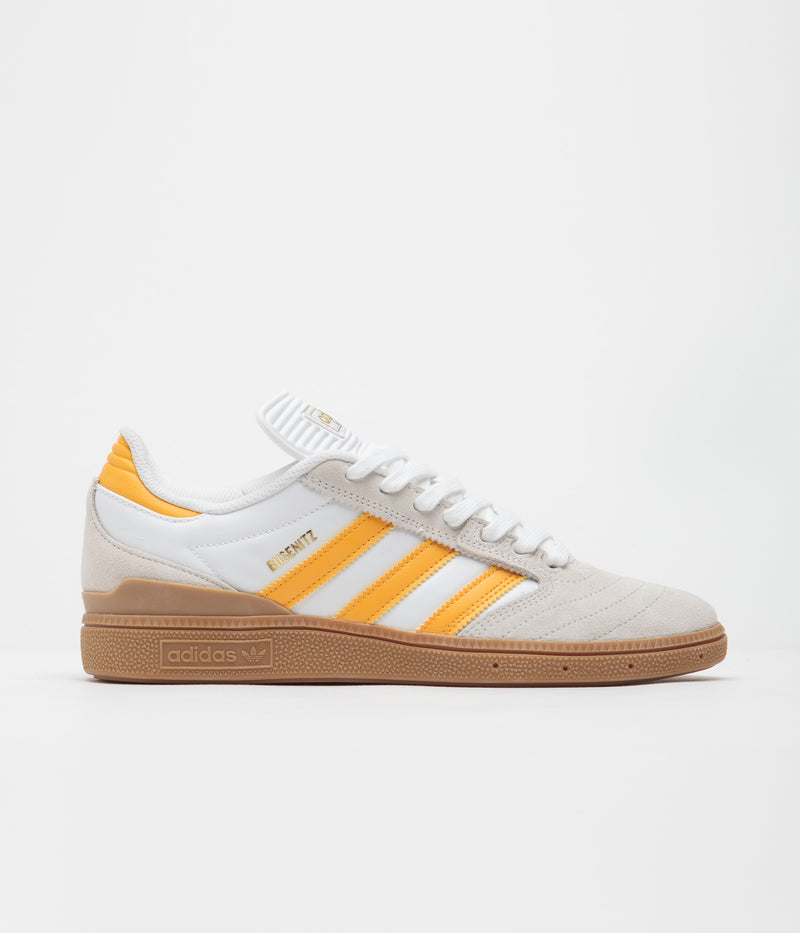Adidas Busenitz Shoes in Crystal White and Yellow / Gum4