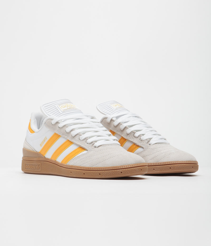 Adidas Busenitz Shoes in Crystal White and Yellow / Gum4