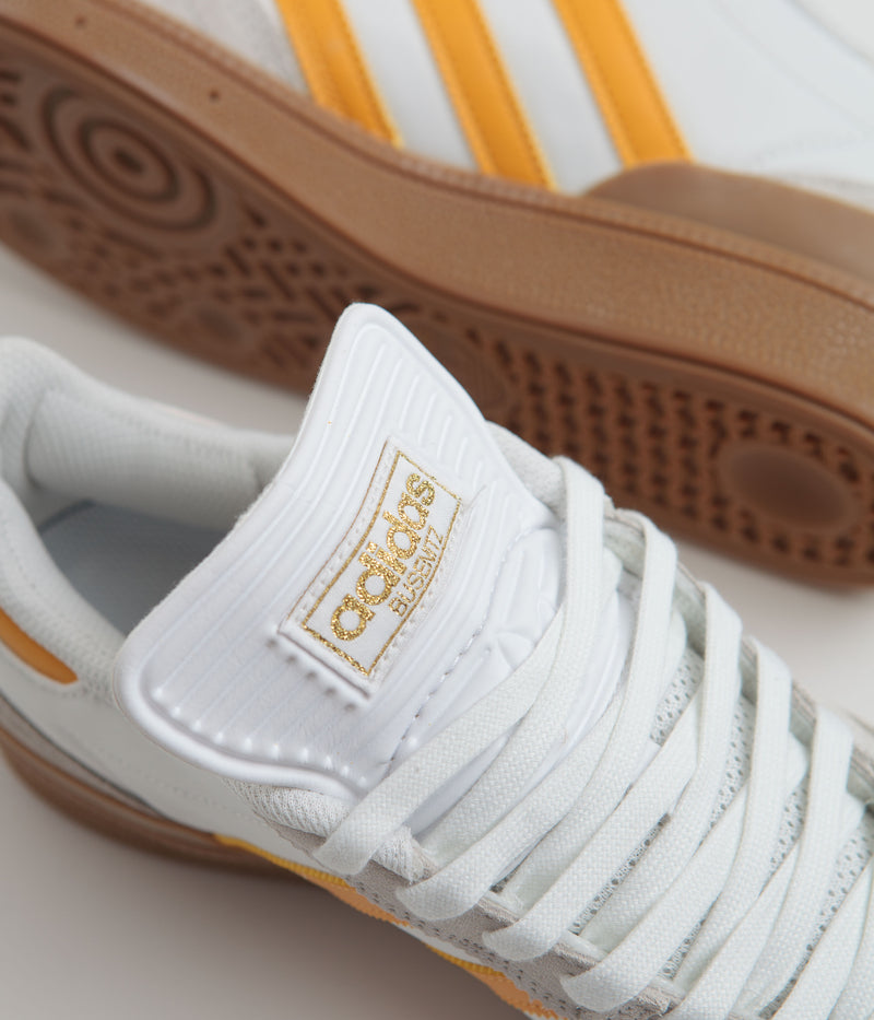 Adidas Busenitz Shoes in Crystal White and Yellow / Gum4