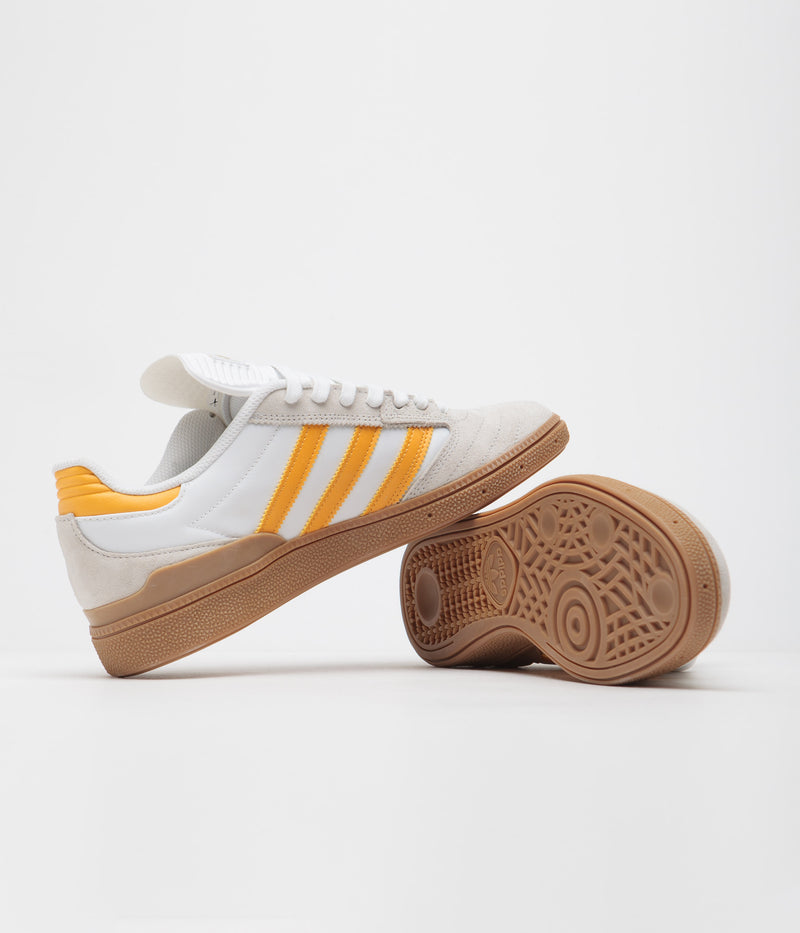 Adidas Busenitz Shoes in Crystal White and Yellow / Gum4
