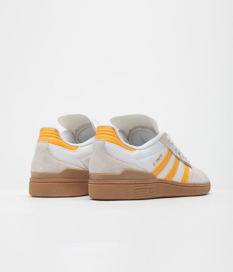 Adidas Busenitz Shoes in Crystal White and Yellow / Gum4
