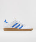 Adidas Busenitz Shoes in FTWR White and Bluebird / Gold Metallic