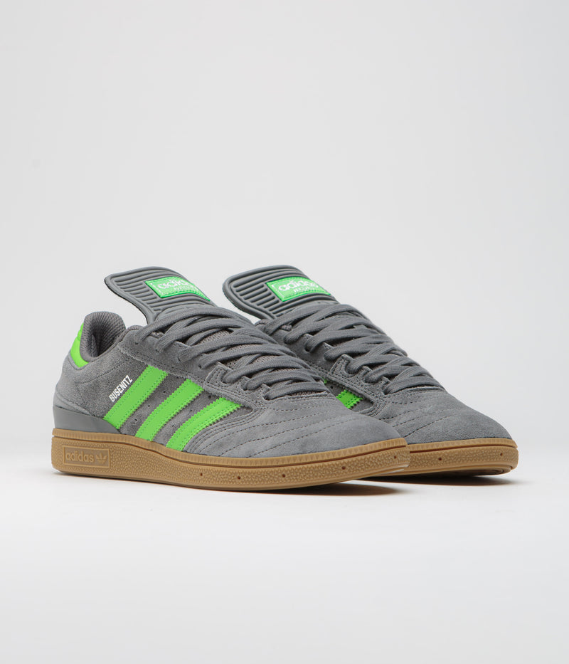 Adidas Busenitz Shoes in Grey Four and Lime / Gum4
