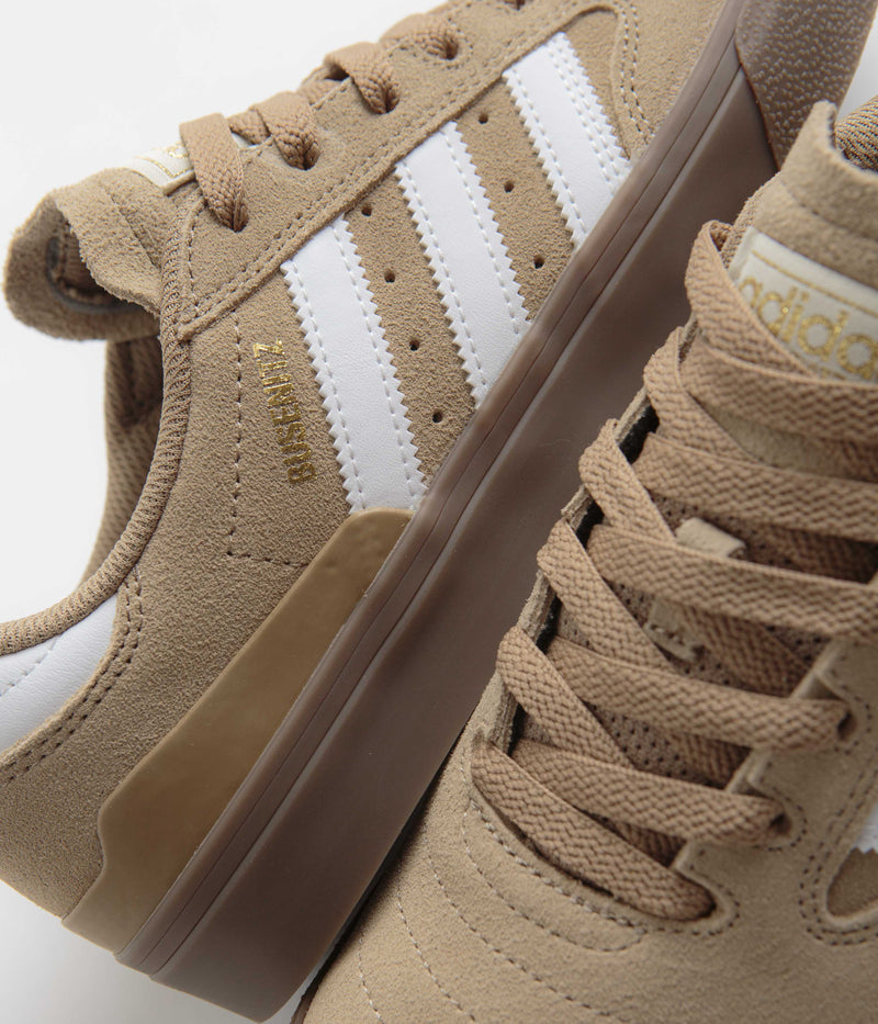 Adidas Busenitz Vulc II Shoes in Cardboard and Chalk White / Gold Metallic