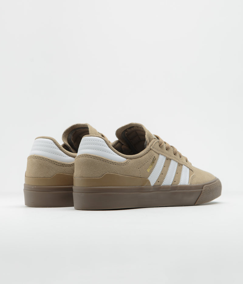 Adidas Busenitz Vulc II Shoes in Cardboard and Chalk White / Gold Metallic