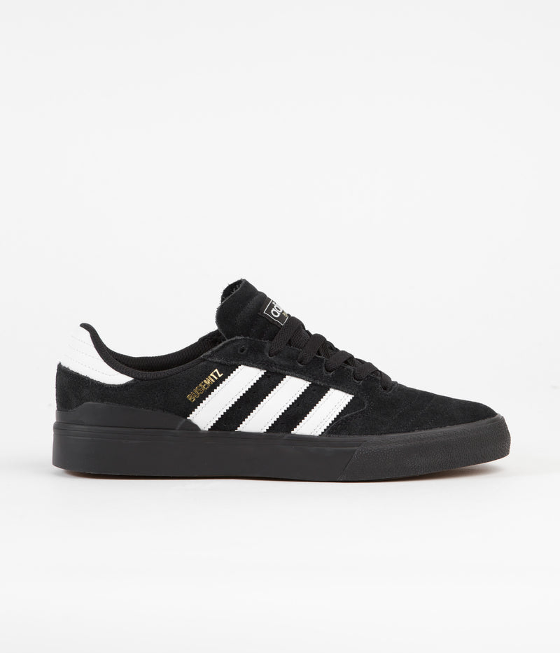 Adidas Busenitz Vulc II Shoes in Core Black and FTWR White / Gold Metallic