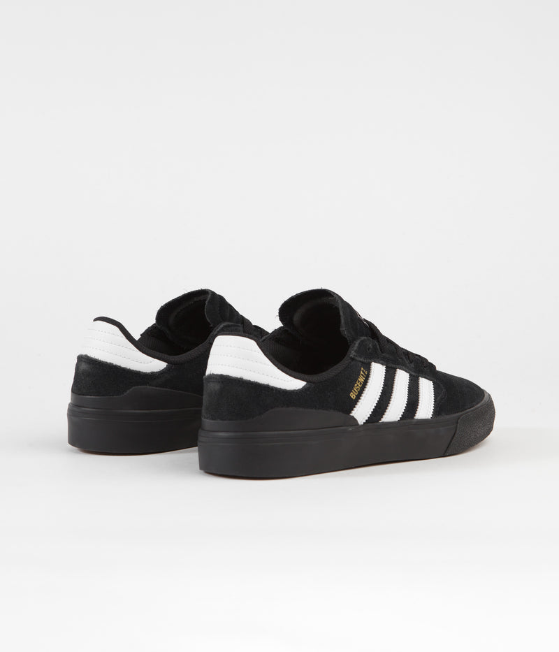 Adidas Busenitz Vulc II Shoes in Core Black and FTWR White / Gold Metallic