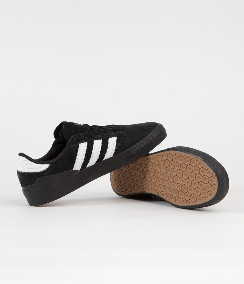 Adidas Busenitz Vulc II Shoes in Core Black and FTWR White / Gold Metallic