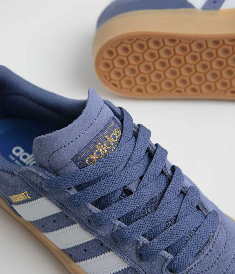 Adidas Busenitz Vulc II Shoes in Crew Blue and FTWR White / Gum3