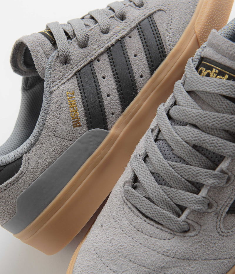 Adidas Busenitz Vulc II Shoes in Grey Three and Core Black / Gold Metallic