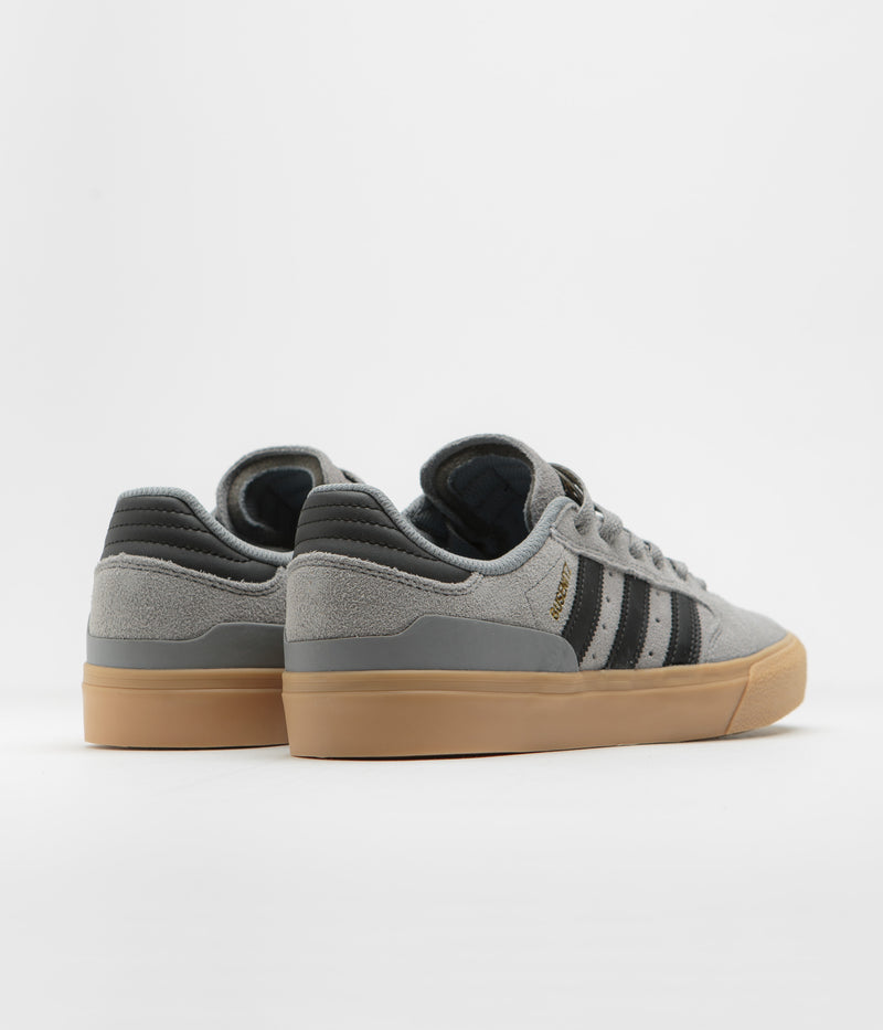 Adidas Busenitz Vulc II Shoes in Grey Three and Core Black / Gold Metallic