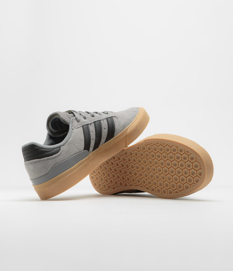 Adidas Busenitz Vulc II Shoes in Grey Three and Core Black / Gold Metallic