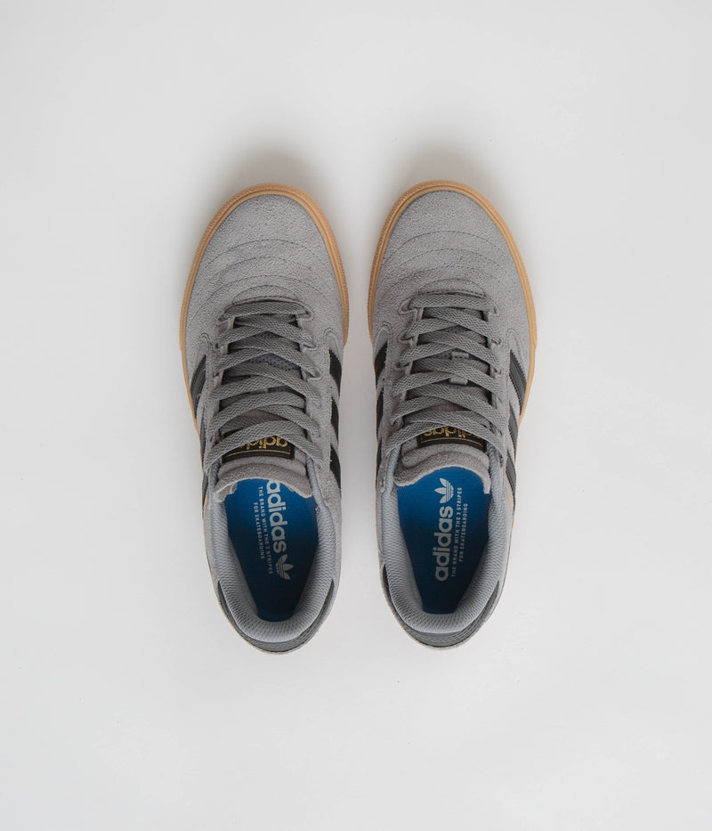 Adidas Busenitz Vulc II Shoes in Grey Three and Core Black / Gold Metallic