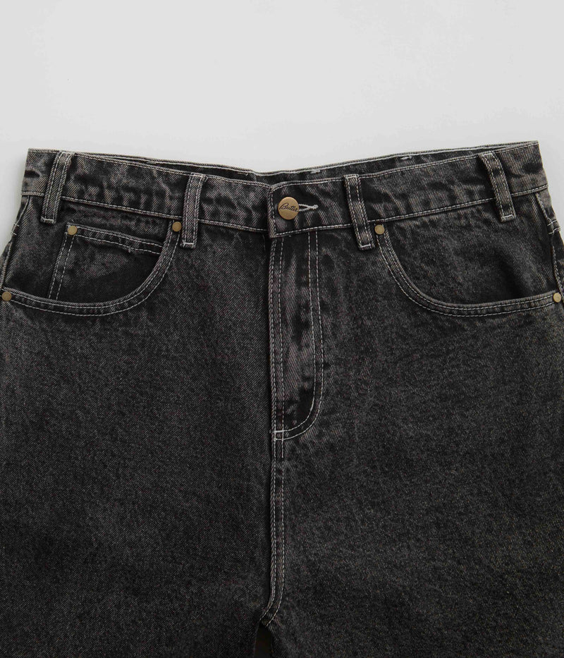 Butter Goods Applique Denim Shorts in Acid Black