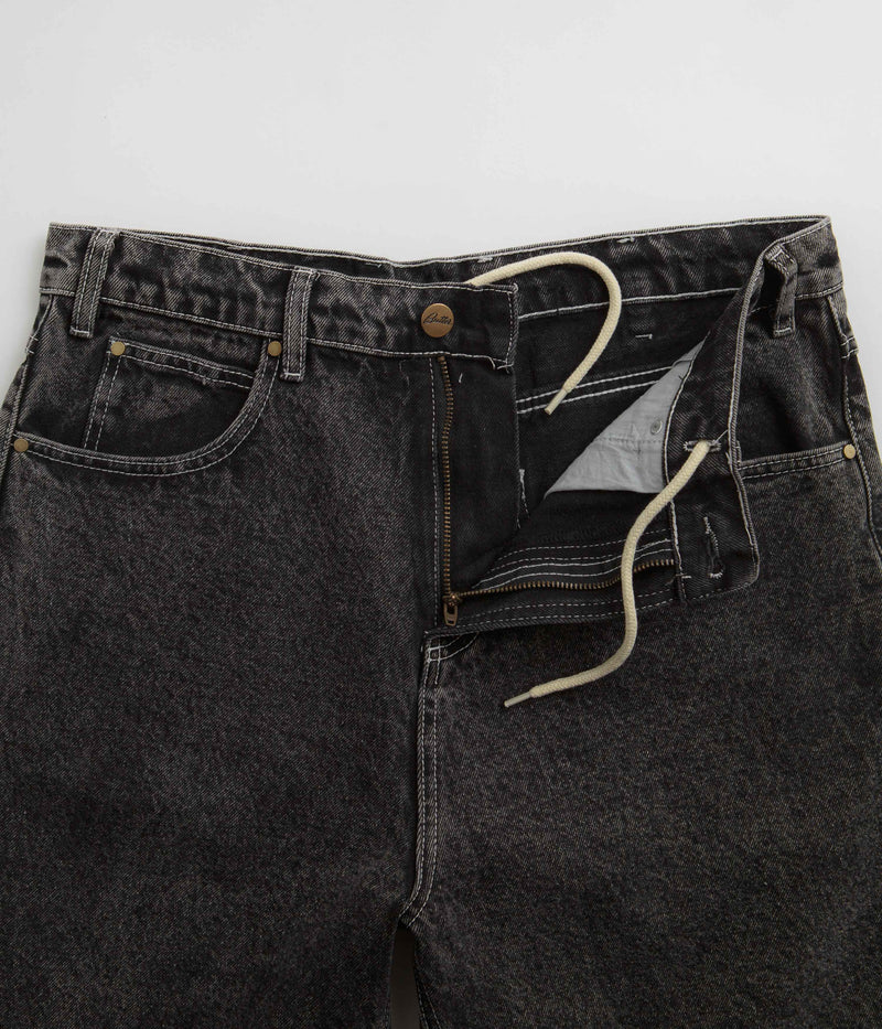 Butter Goods Applique Denim Shorts in Acid Black
