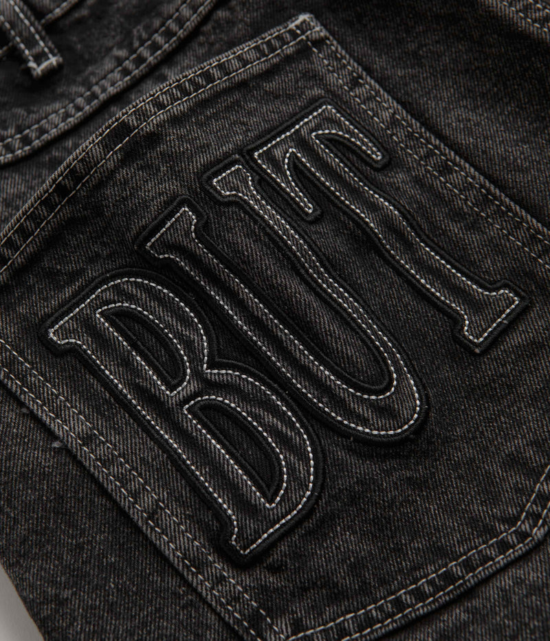 Butter Goods Applique Denim Shorts in Acid Black