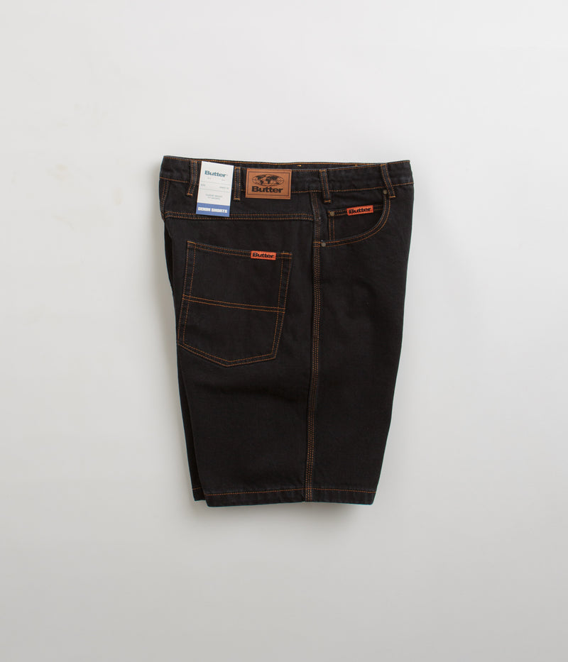 Butter Goods Baggy Denim Shorts in Washed Black