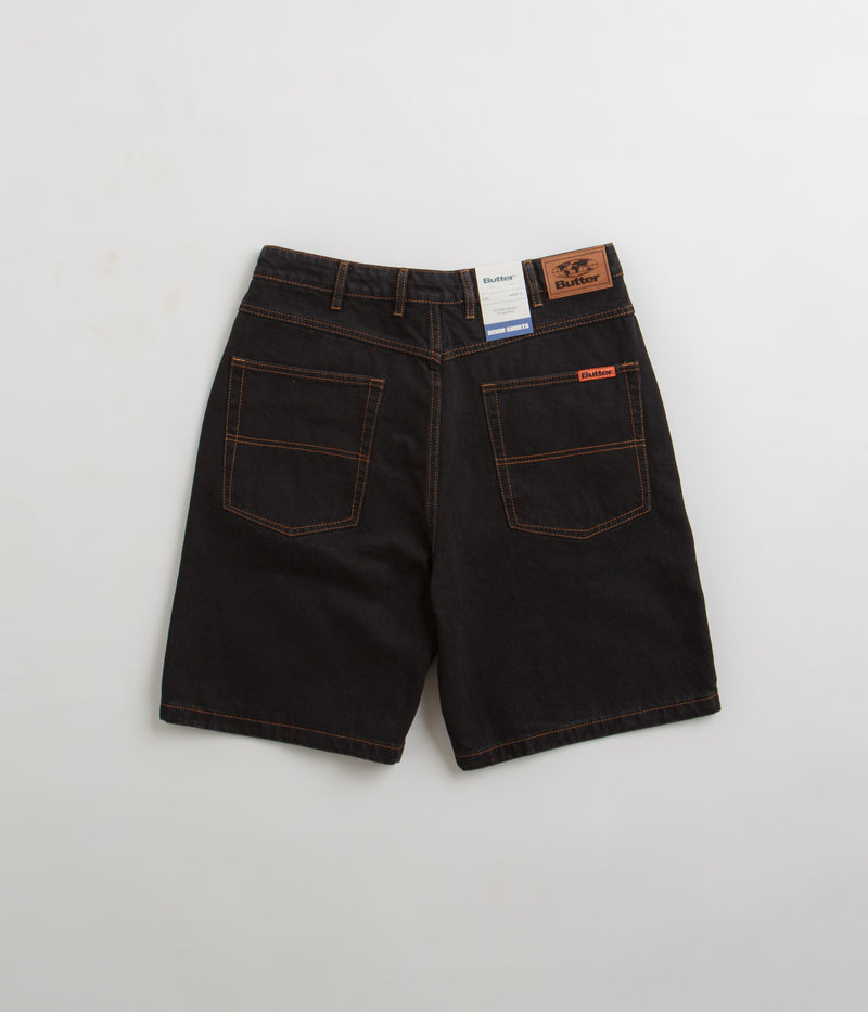 Butter Goods Baggy Denim Shorts in Washed Black