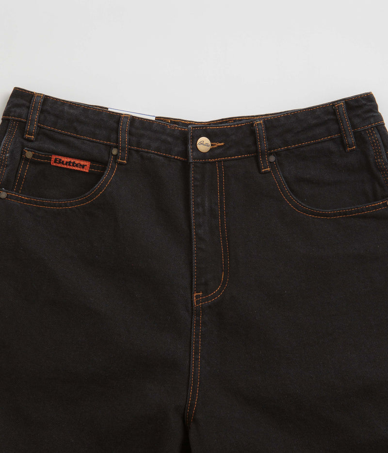 Butter Goods Baggy Denim Shorts in Washed Black