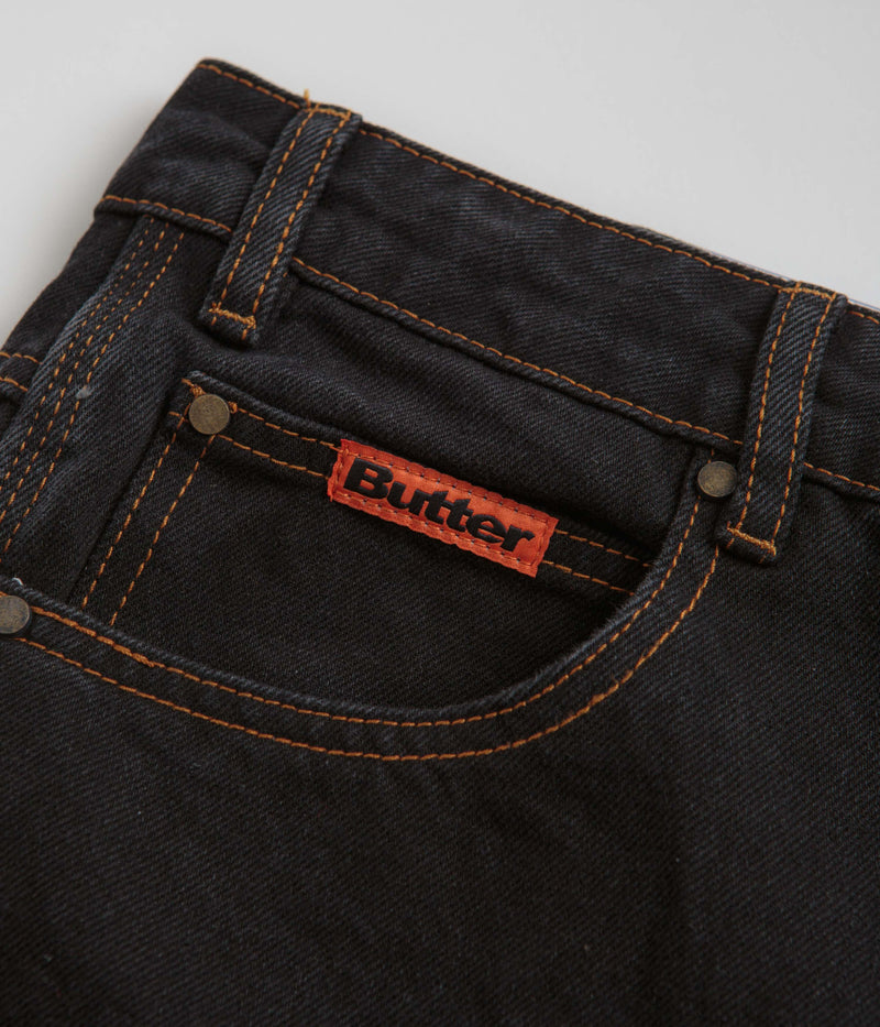 Butter Goods Baggy Denim Shorts in Washed Black