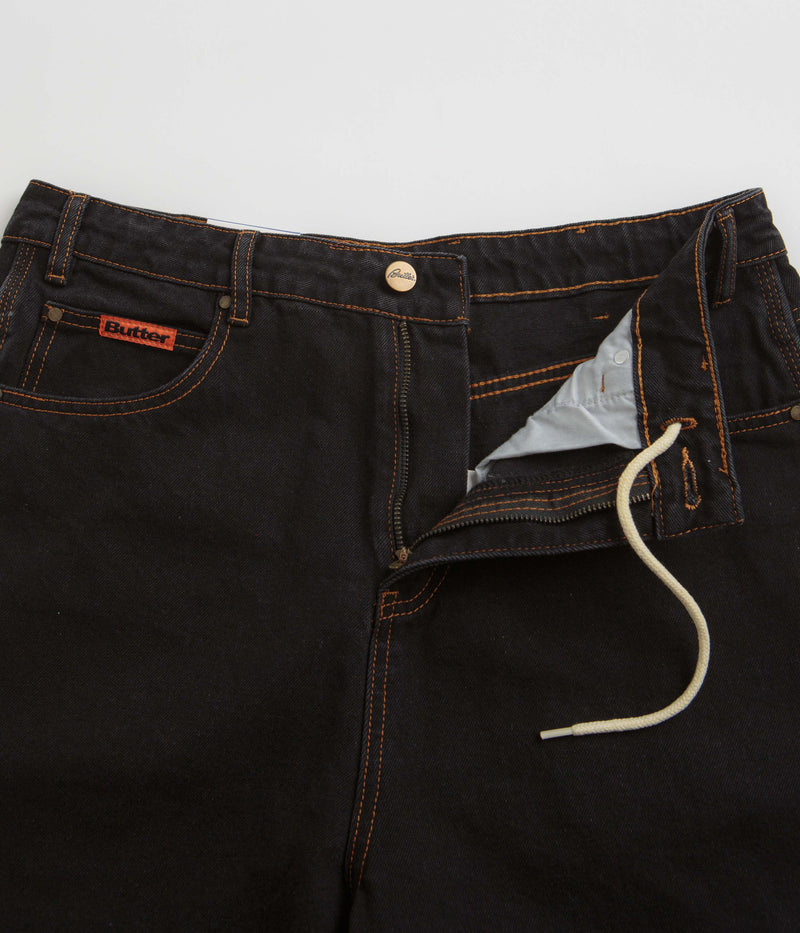 Butter Goods Baggy Denim Shorts in Washed Black