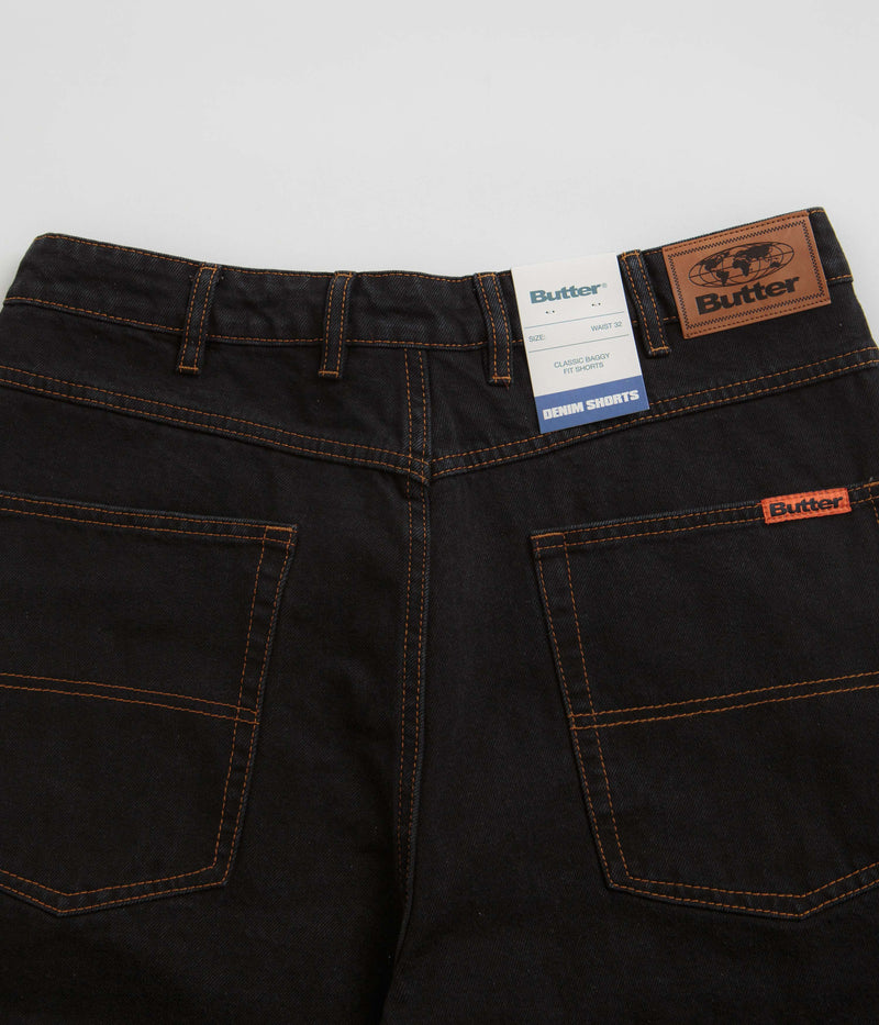 Butter Goods Baggy Denim Shorts in Washed Black