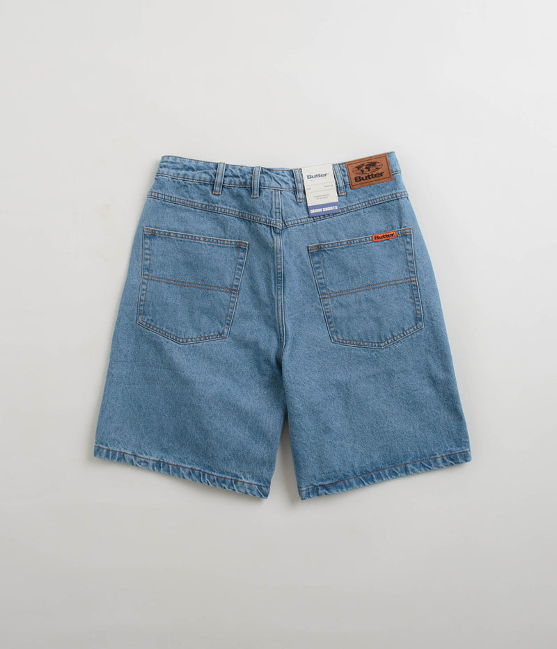 Butter Goods Baggy Denim Shorts in Washed Indigo