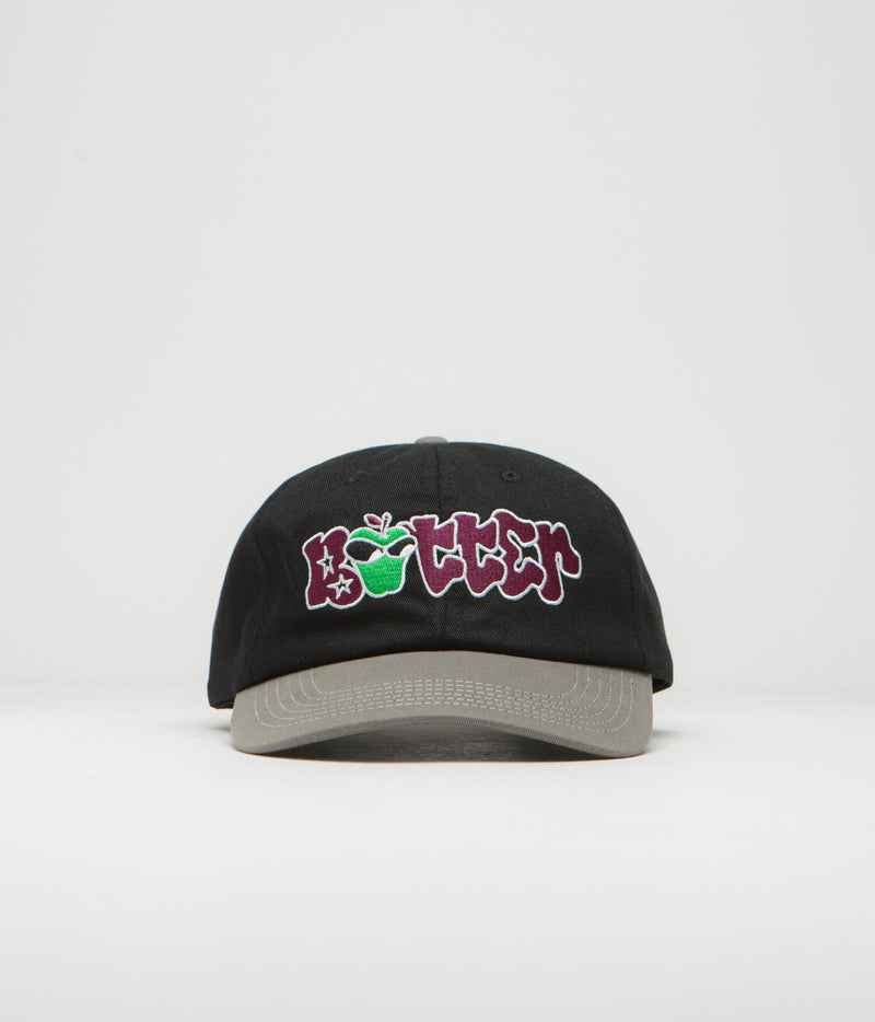 Butter Goods Big Apple Cap in Black and Grey